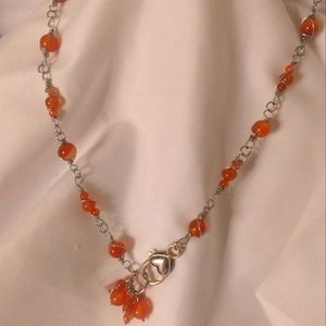 Hand made wire wrapped beaded necklace